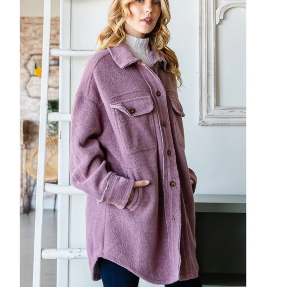 OLI & HALI “ May 2 “ Oli and Hali Long Button Down Fleece Shirt Shacket 83 - Picture 5 of 5